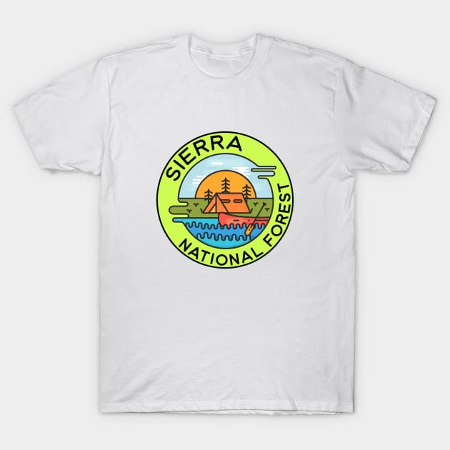 Sierra National Forest California Camping Canoe T-Shirt by DD2019